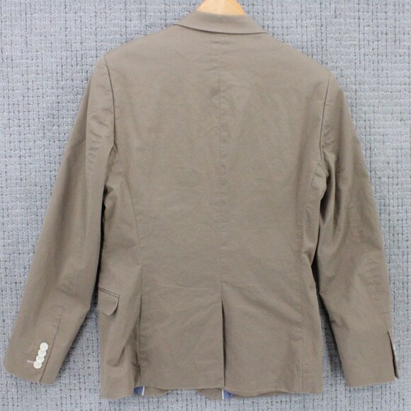 H&M Blazer Jacket Mens Brown Two Button Front Slim Fit Casual Lined Size 38R - Picture 10 of 12